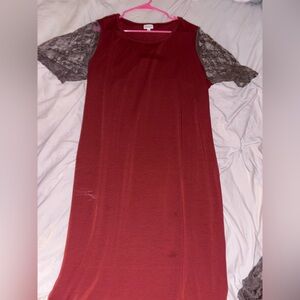 LuLaRoe Julia Burgundy Dress